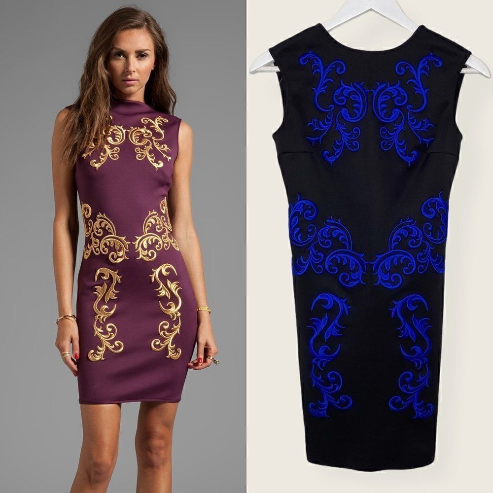 Clover Canyon Sleeveless Neoprene Embroidery Dress